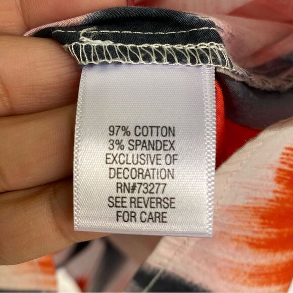 EUC SIMPLY VERA WANG Round Neck, Cinched Waist, Bow-Orange, B & W Sundress MED - Picture 13 of 14